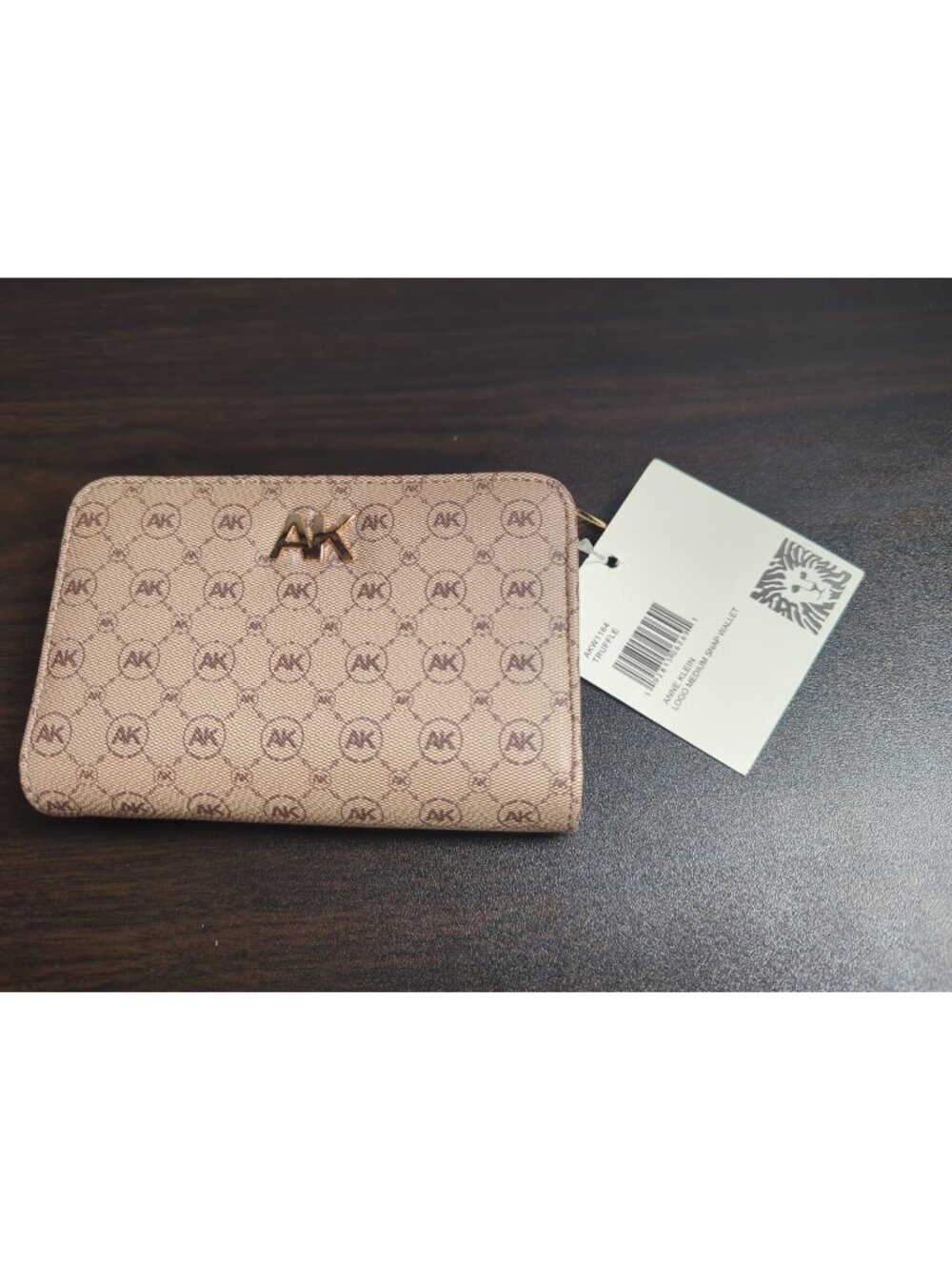 NWT Anne Klein Logo Medium Snap Wallet - Beautiful Brown Truffle - AKW1164